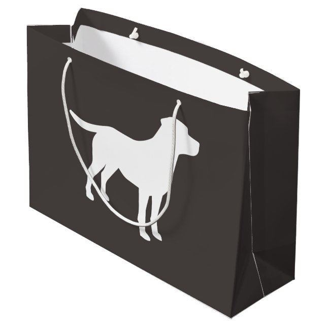 Labrador Dog Baby Shower Lab Grey Gender Neutral Large Gift Bag (Back Angled)