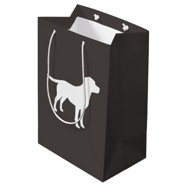 Labrador Dog Baby Shower Lab Grey Gender Neutral Medium Gift Bag (Back Angled)