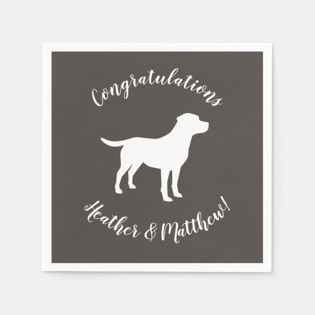 Labrador Dog Baby Shower Lab Grey Gender Neutral Napkin (Front)