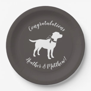Labrador Dog Baby Shower Lab Grey Gender Neutral Paper Plate