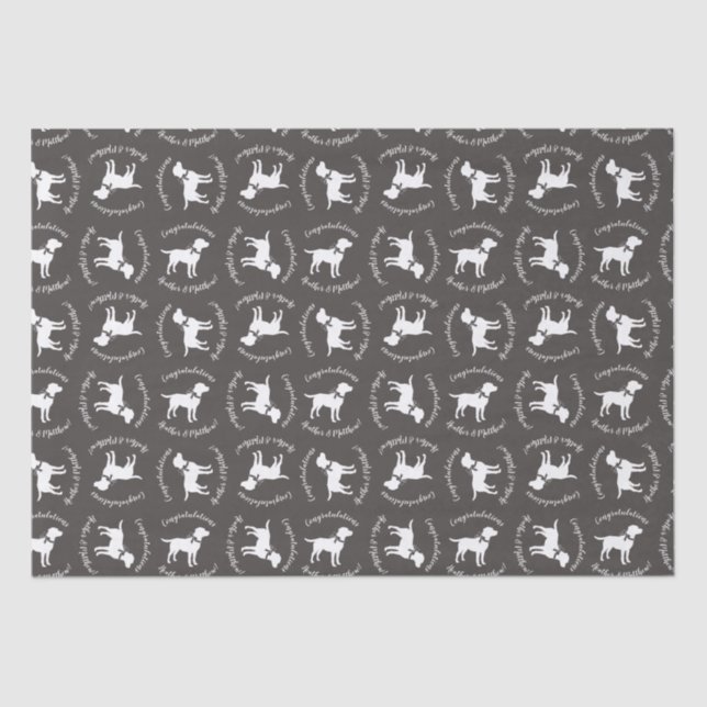 Labrador Dog Baby Shower Lab Grey Gender Neutral Tissue Paper (Front)