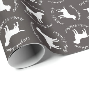 Labrador Dog Baby Shower Lab Grey Gender Neutral Wrapping Paper