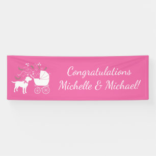 Labrador Dog Baby Shower Pink Girl Lab Banner