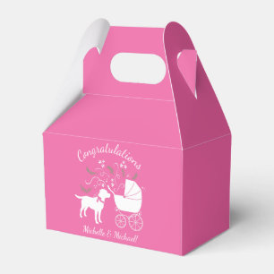 Labrador Dog Baby Shower Pink Girl Lab Favour Box