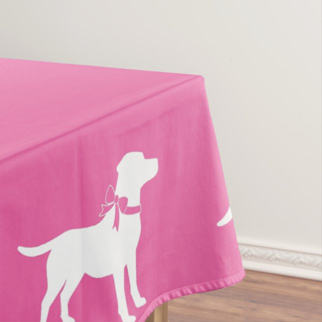Labrador Dog Baby Shower Pink Girl Lab Tablecloth (In Situ)
