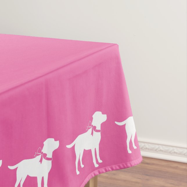 Labrador Dog Baby Shower Pink Girl Lab Tablecloth (In Situ)