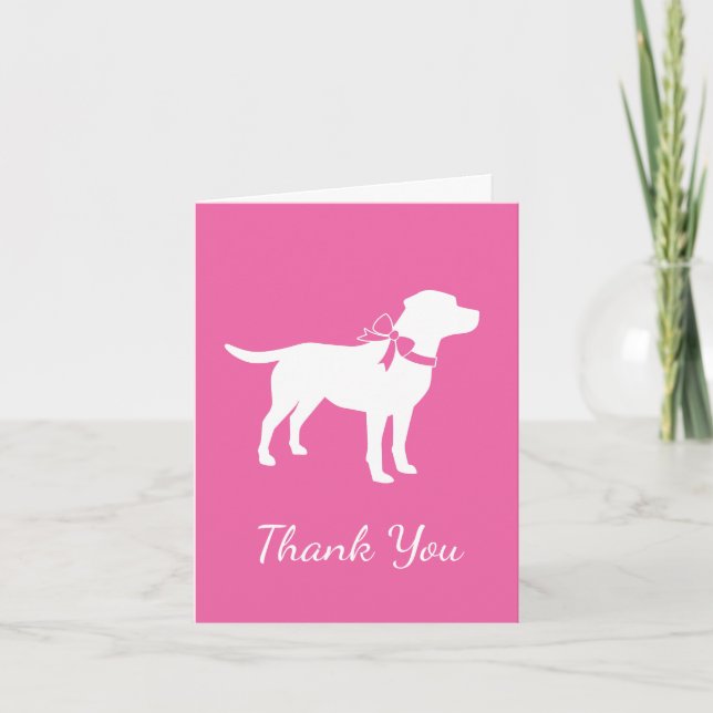 Labrador Dog Baby Shower Pink Girl Lab Thank You Card (Front)