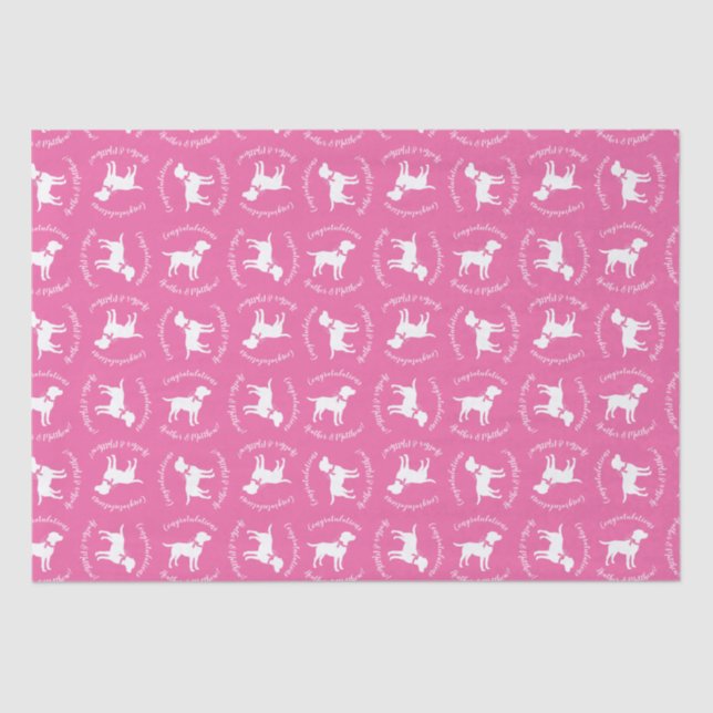 Labrador Dog Baby Shower Pink Girl Lab Tissue Paper (Front)