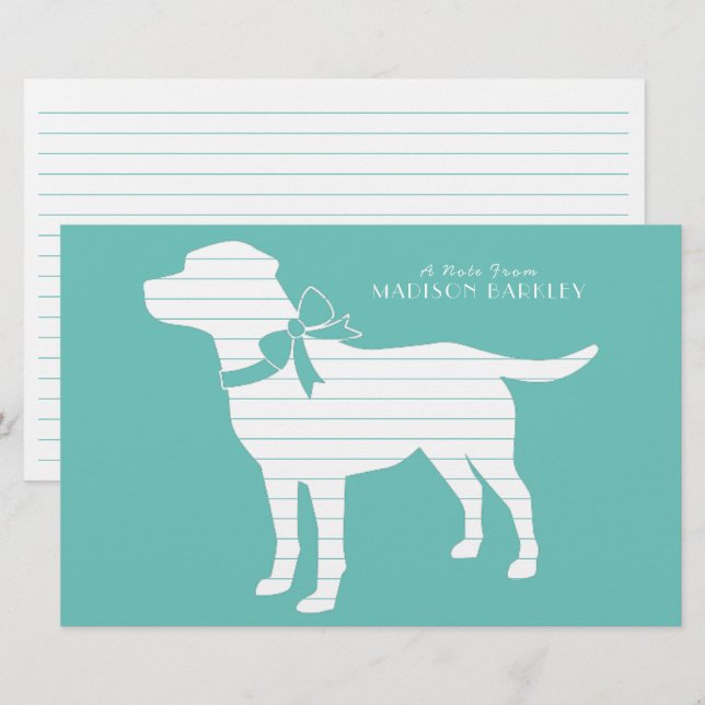 Labrador Dog Black Lab Puppy Stationery (Front/Back)