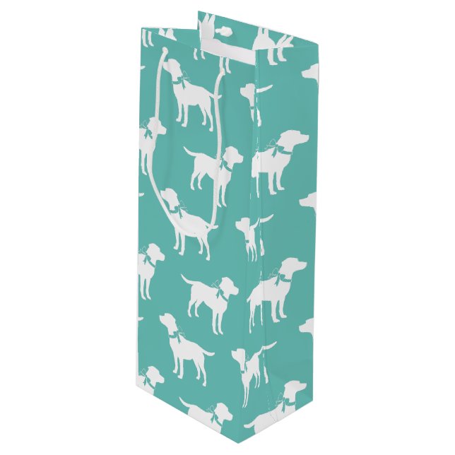 Labrador Dog Black Lab Puppy Wine Gift Bag (Front Angled)