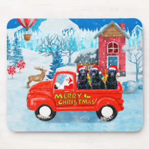 Labrador Dog Christmas Delivery Truck Snow Mouse Mat