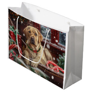 Labrador Dog Christmas Festive Large Gift Bag