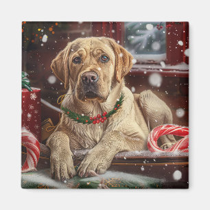 Labrador Dog Christmas Festive Magnet