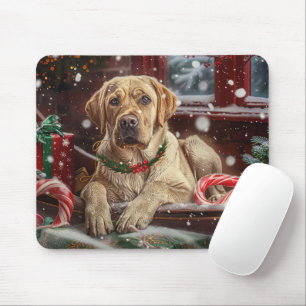 Labrador Dog Christmas Festive Mouse Mat