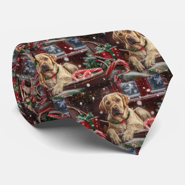 Labrador Dog Christmas Festive Tie (Rolled)