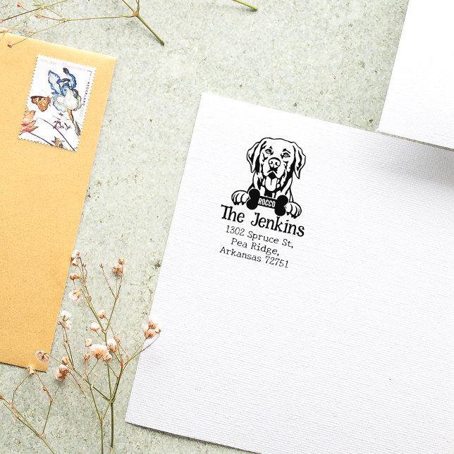 Labrador Dog, Custom Return Address,  Rubber Stamp (Creator Uploaded)