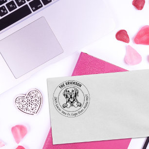 Labrador Dog Family Return Address Rubber Stamp