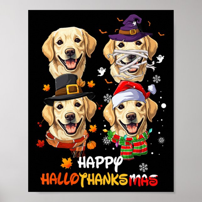Labrador Dog Hallothanksmas Halloween Thanksgiving Poster (Front)