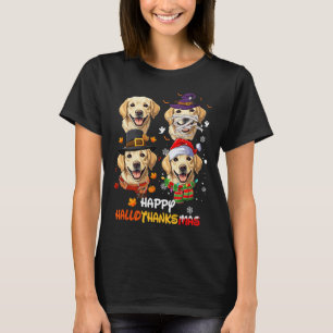 Labrador Dog Hallothanksmas Halloween Thanksgiving T-Shirt