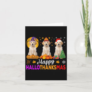 Labrador Dog Halloween Christmas Hallothanksmas 1 Card