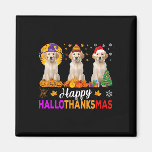 Labrador Dog Halloween Christmas Hallothanksmas 1  Magnet