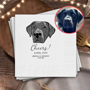 Labrador Dog Hand Drawing Personalised Cheers Napkin