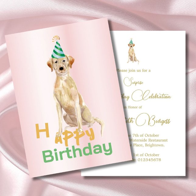 Labrador Dog Happy Birthday Party Invitation (Creator Uploaded)