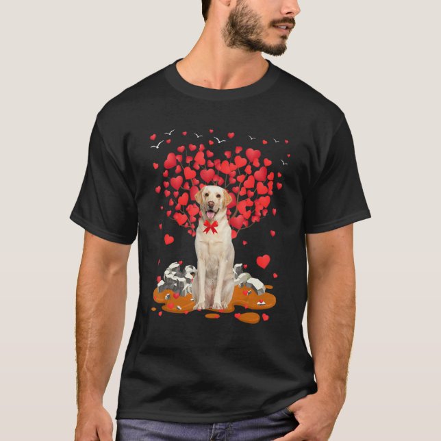 Labrador Dog Heart Valentines Day Dog Dad Dog Mom T-Shirt (Front)