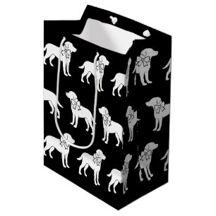 Labrador Dog In Big Gift Bow Medium Gift Bag