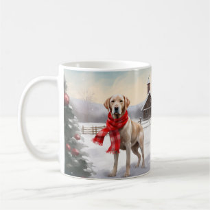 Labrador Dog in Snow Christmas Coffee Mug