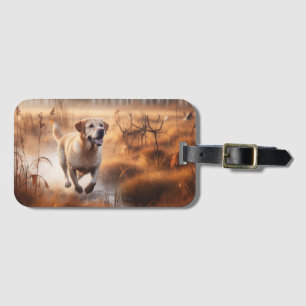 Labrador/dog in the autumn duck hunt luggage tag