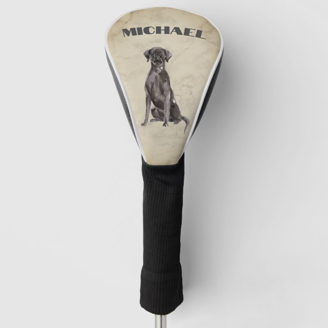 Labrador Dog Lover Cream Personal  Golf Head Cover (Front)