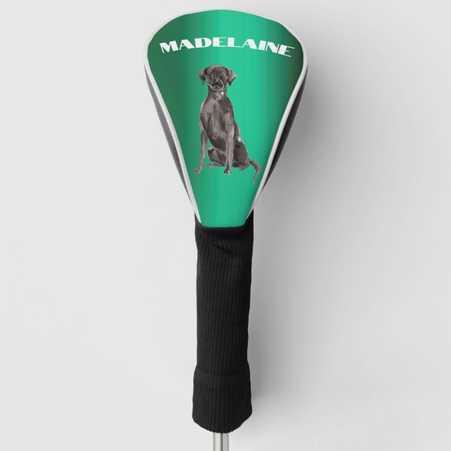 Labrador Dog Lover Green Personal  Golf Head Cover (Front)