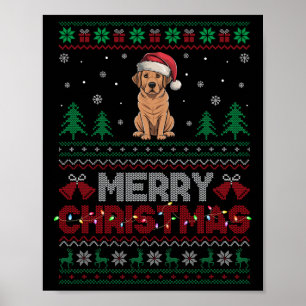 Labrador Dog Lovers Santa Hat Christmas Tree Light Poster