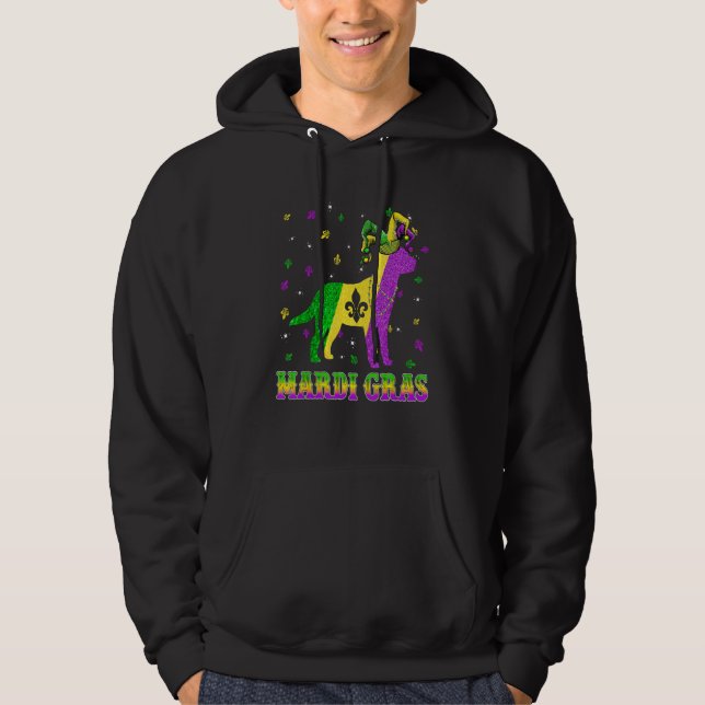 Labrador Dog Mardi Gras Carnival Jester Beads Hoodie (Front)
