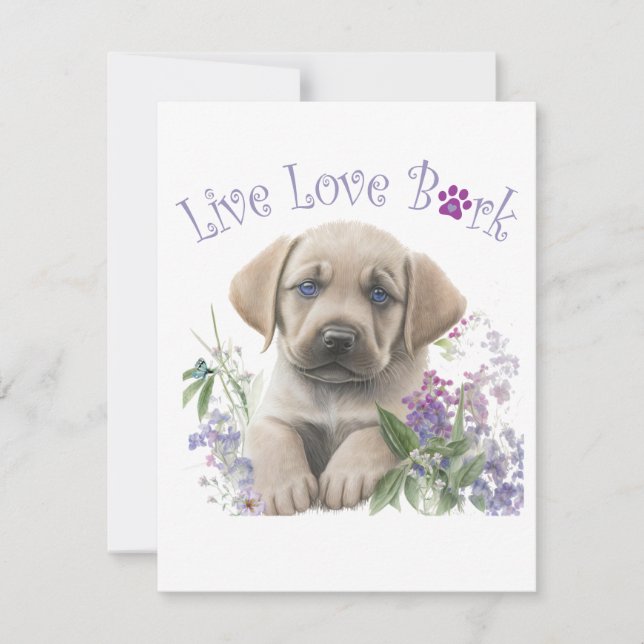 Labrador Dog Mum Floral Card (Front)
