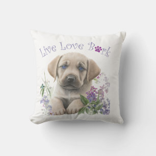 Labrador Dog Mum Floral Cushion