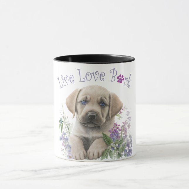 Labrador Dog Mum Floral Mug (Center)