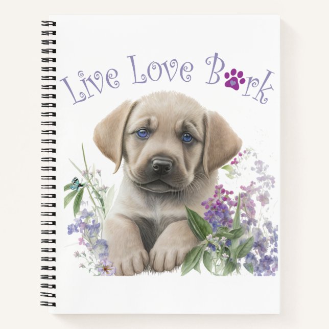 Labrador Dog Mum Floral Notebook (Front)