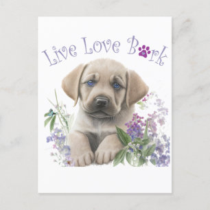 Labrador Dog Mum Floral Postcard