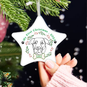 Labrador Dog Personalised Christmas Gift Ceramic Tree Decoration