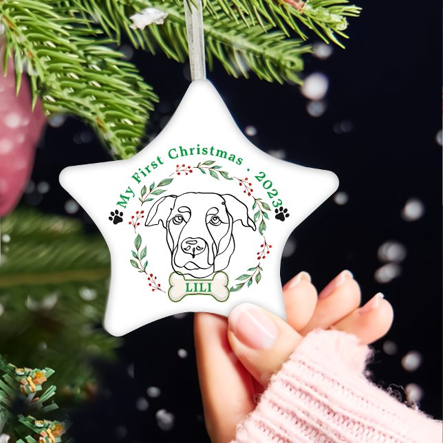 Labrador Dog Personalised Christmas Gift Ceramic Tree Decoration (Creator Uploaded)