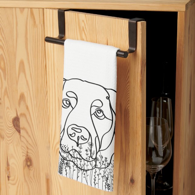 Labrador Dog Personalised Christmas Gift Tea Towel (Thirds Fold)
