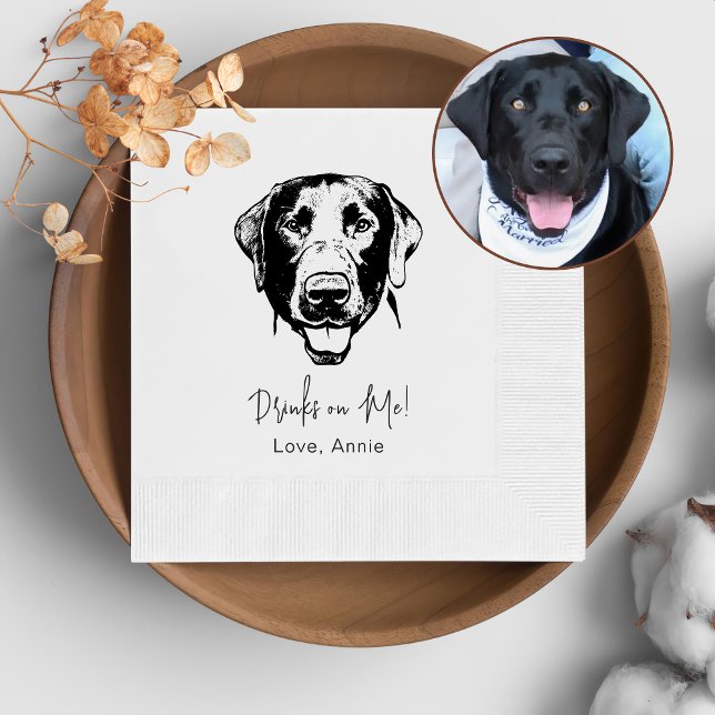 Labrador Dog Personalised Drink On Me Napkin (Creator Uploaded)