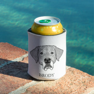 Labrador Dog Personalised Hand Drawing Can Cooler