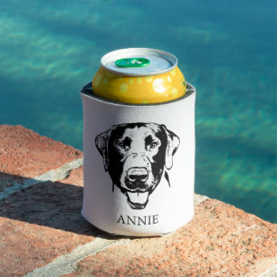 Labrador Dog Personalised Hand Drawing Can Cooler