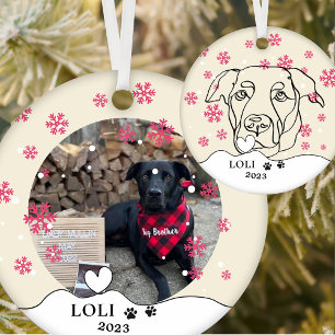 Labrador Dog Personalised Hand Drawing Ceramic Ceramic Tree Decoration