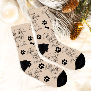 Labrador Dog Personalised  Hand Drawing Socks