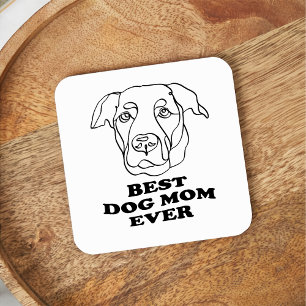 Labrador Dog Personalised Hand Drawing Square Paper Coaster