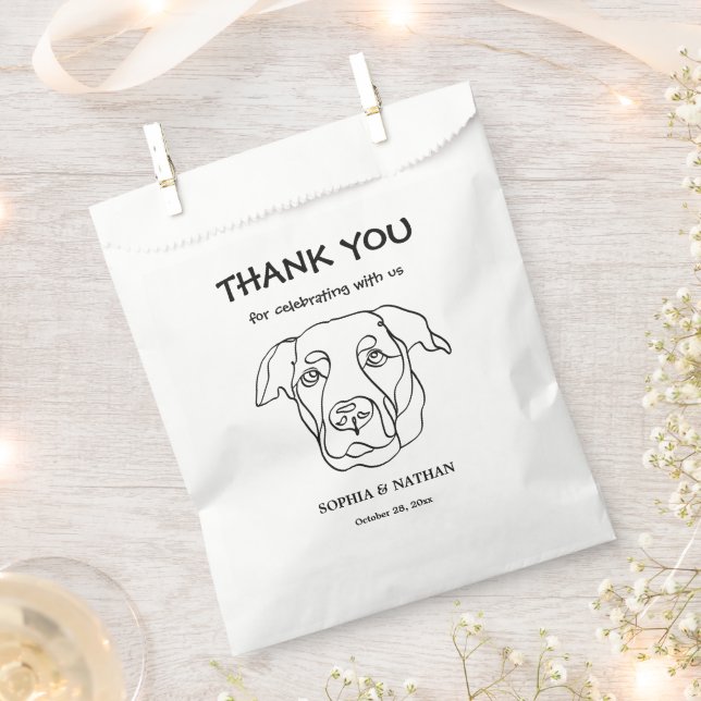 Labrador Dog Personalised Thank You Favour Bags (Clipped)